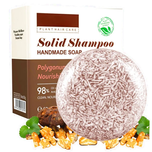 Hotiary Shouwu Organic Blackening Shampoo Bar for Reverse Gray Hair (Polygonum Multiflorum)