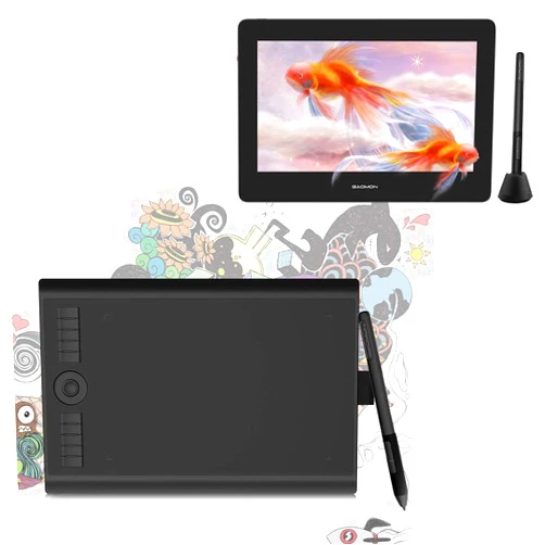 GAOMON Graphic Drawing Tablet M10K PRO & Graphic Drawing Monitor PD1220 Red