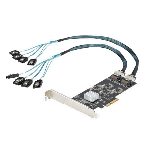 StarTech.com 8 Port SATA PCIe Card - PCI Express 6Gbps SATA Expansion Adapter Card with 4 Host Controllers - SATA PCIe Controller Card - PCI-e x4 Gen 2 to SATA III - SATA HDD/SSD (8P6G-PCIE-SATA-CARD)
