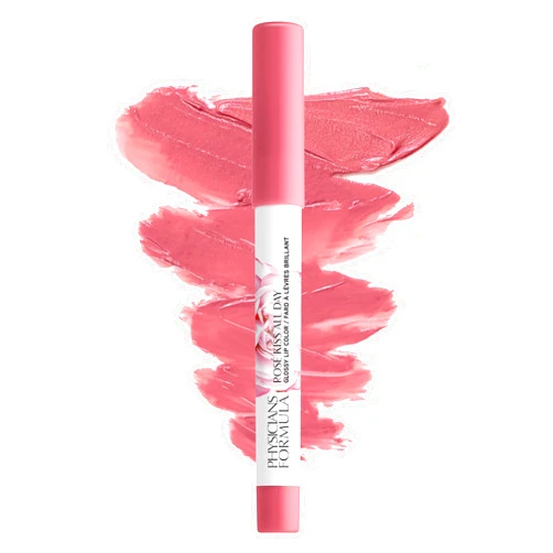 Physicians Formula Rosé Kiss All Day Glossy Lipstick Lip Color Makeup, Pink Blind Date | Dermatologist Tested, Clinicially Tested