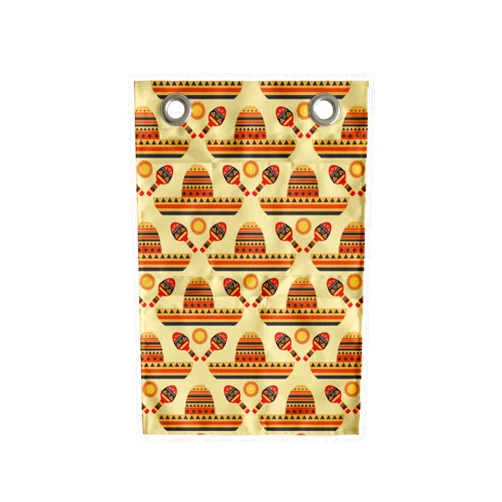 Ambesonne Cinco de Mayo Hanging Pocket Organizer, Continuous Pattern of Hats and Maracas in Warm Colors, Printed Polyester Storage Bag with Pockets, 14