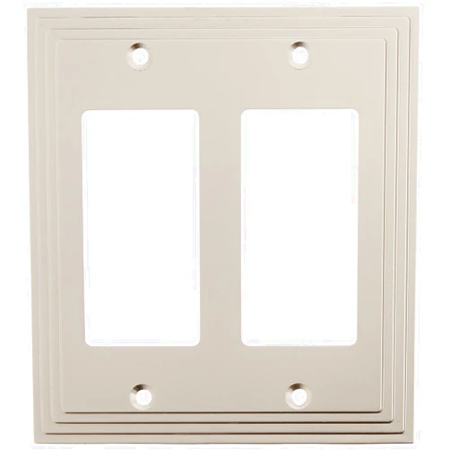 Amerelle Steps Double Rocker Cast Metal Wallplate in Satin Nickel