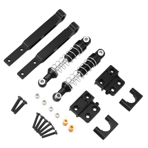 EONSMN Metal Rear Axle Shock Link Rod Leaf Spring Upgrade Link Suitable for Mangniu 1/12 MN82 MN82S MN82PRO 1/12 Scale RC Climbing Car (Black)