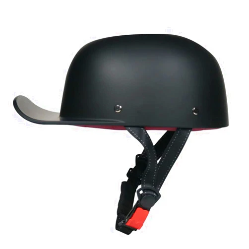 Woljay Vintage Open Face Motorcycle Helmet Baseball Cap Half Helmets Retro Men Women for Chopper Cruiser Street Scooter Moped Cap Jet - DOT Certified