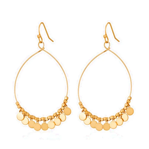 LILIE&WHITE Worn Gold Earrings For Women In Round Disc Matte Gold And Silver Earrings Two Tone Dangle Drop Earrings Fashion Boho Earrings Jewelry Gift