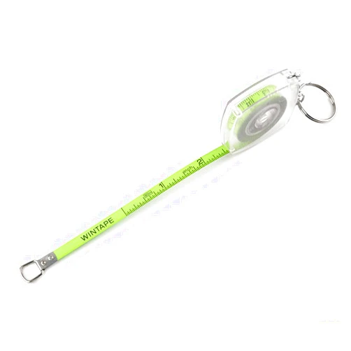 WIN TAPE 80'' 2M Mini Steel Tape Measure Plastic Shell with Keychain Functional Mini Retractable Measuring Tape Keychain (Transparent, Inch/cm)