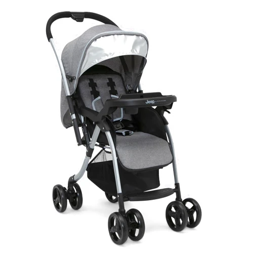 Delta Children Jeep Unlimited Reversible Handle Stroller, Grey Tweed
