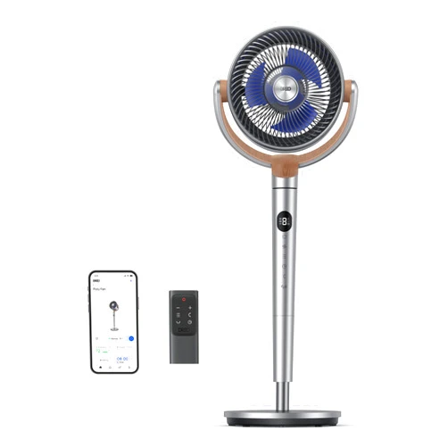 Dreo Standing Fan, 120°+120° Smart Oscillating Floor Fans with Wi-Fi/Voice Control, 80 ft Fan For Bedroom, DC Motor Quiet Fans, adjustable height, 8 Speeds, 6 Modes, 12H Timer, Office, Room