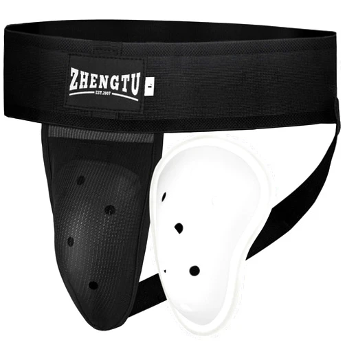 ZHENGTU Groin Protector Cup Kickboxing Boxing Muaythai MMA Groin Guard, Jockstrap Karate Training, BJJ Protection, Soccer, Basketball Removable TPE Cup with Silicone Cushioning