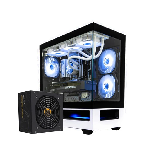 RAIDMAX H200 ATX Gaming Case Bundle, 5X ARGB Fans, Patented Air Tunnel Design, Includes RX-850AESD 850W ATX 3.1 PCIe Gen 5 SI Grade 80+ Gold Power Supply, Supports 400mm GPU(CASE+850W)