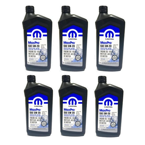 Mopar MaxPro 5W20 SAE Motor Oil for Jeep Dodge Chrysler Ram Case of 6 Quarts