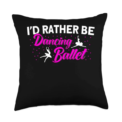 Ballet Dance Girl Ballerina Gift Dancer Girl Ballerina Dancing Ballet Throw Pillow, 18x18, Multicolor