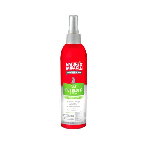Nature's Miracle Advanced Platinum Cat Pet Block Repellent Spray, 8 Ounces, Indoor Training Aid for Cats
