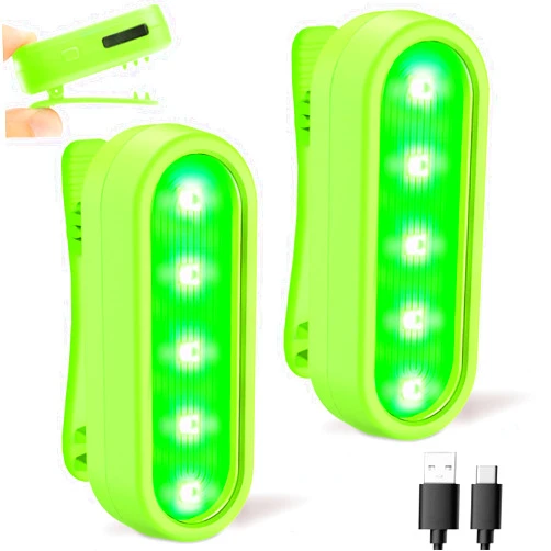 M KARMATER LED Safety Lights Bike Taillights, Bright Red/Green Bicycle Rear Cycling Safety Flashlight, USB C Rechargeable 4 Light Mode Options for Runners, Dogs, Boat, Bike, Walking