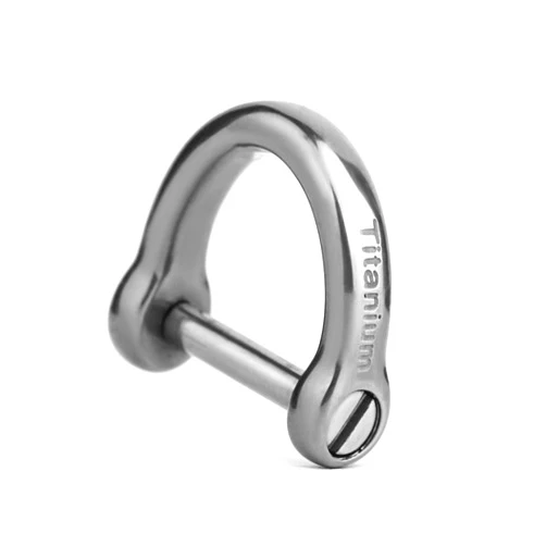 TISUR Titanium D-Rings with Screw Shackle, U Shape Key Chains Rings, Car Keys tools, DIY Leather Craft Purse/Wallet Buckle 1 pcs (polished, small)