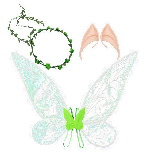 Mbpersist Halloween Fairy Wings and Ears Set, Butterfly Wings, Elf Ears, Princess Dress Up Props for Holiday Costume Shows
