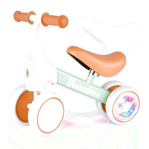 PerKidern Colorful Lighting Baby Balance Bike Toys for 1-3 Year Old Boys Girls, 12-36 Month Toddler Balance Bike, No Pedal 4 Silence Wheels & Soft Seat First Bike, One Year Old Boy Birthday Gifts.
