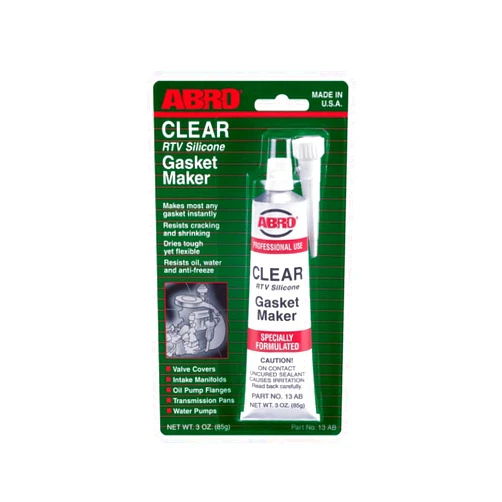 ABRO RTV Silicone Sealant and Gasket Maker: Up to 500 Degree F Heat, High Temp Silicone Sealant/Head Gasket Sealant, 3 oz/85g Tube - Clear