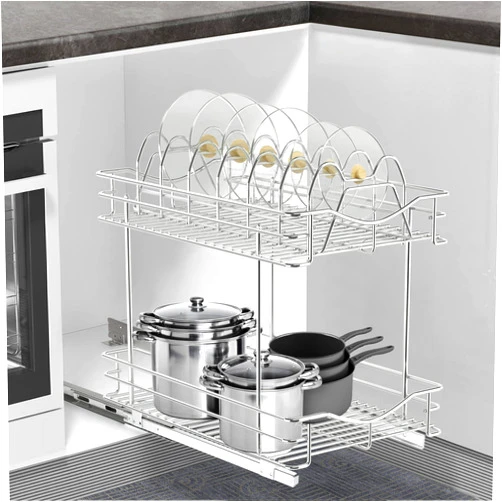 FULGENTE Pull Out Cabinet Pots and Pans Organizer 11