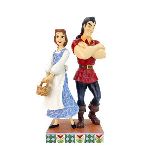 Enesco Disney Traditions Collection by Jim Shore Beauty and The Beast Belle and Gaston Good vs. Evil Figurine- Resin Hand Painted Collectible Disney Villain Figurines Home Decor Statue, 8.66 Inch