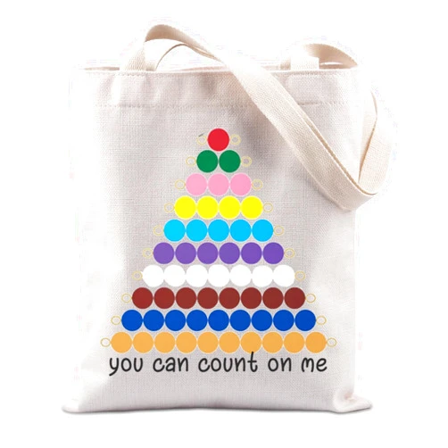 TIIMG You Can Count On Me Gift Counting Beads Montessorian Teacher Gift Math Montessori Themed Gift Tote Bag