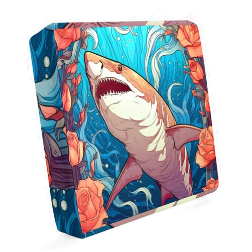 Joint Gou Outdoor Cushion Covers for Patio, Shark Waterproof Couch Cushion Covers, Dangerous Fish Shark Chair Cushion Slipcovers Furniture Protector Seat Cushion Cover, 20x18x4inch, Style-5