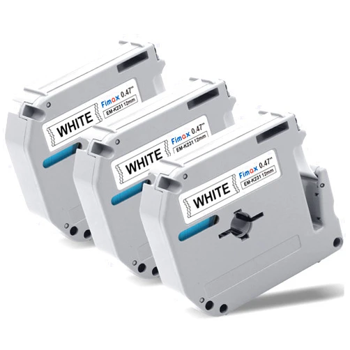 Fimax M-K231 Replacement for Brother M Tape 12mm 0.47'' White, M-K231s MK231s M231 Label Tape Replace for Brother PTouch PT-M95, PT-90, PT-70, PT-65, PT-60,PT-45 Label Maker Refills,3 Pack