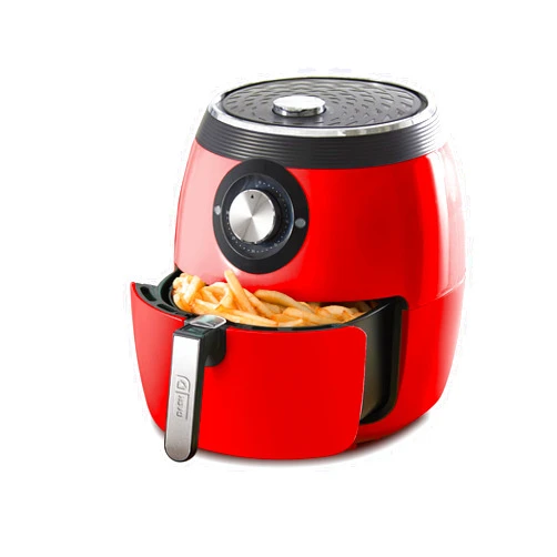 Dash Deluxe Electric Air Fryer + Oven Cooker with Temperature Control, Non-stick Fry Basket, Recipe Guide + Auto Shut off Feature, 1700-Watt, 6 Quart - Red
