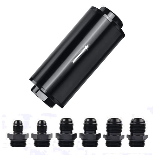 EVIL ENERGY 40 Micron Fuel Filter Inline with 6AN 8AN 10AN Adapter Universal 60MM