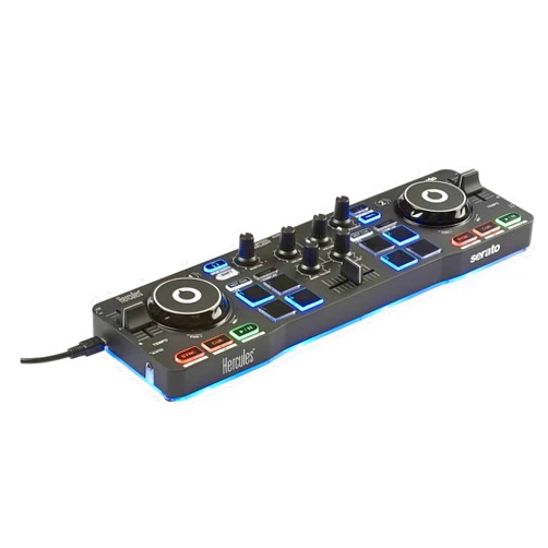 Hercules DJ DJControl Starlight | Pocket USB DJ Controller with Serato DJ Lite, Touch-Sensitive Jog Wheels, Built-in Sound Card and Built-in Light Show