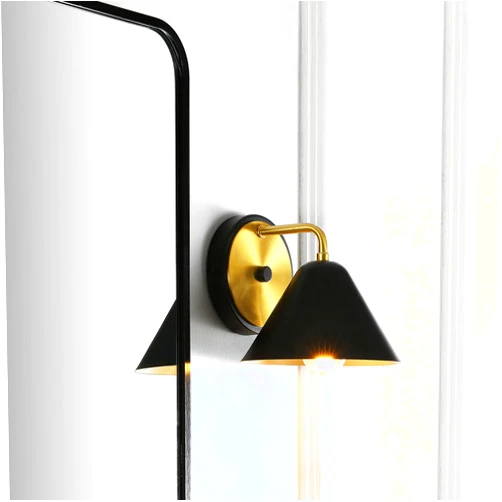 SAFAVIEH Lighting Collection Jynn Modern Black/Brass Single Wall Sconce
