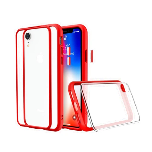 RhinoShield Modular Case Compatible with [iPhone XR] | Mod NX - Customizable Shock Absorbent Heavy Duty Protective Cover 3.5M / 11ft Drop Protection - Red