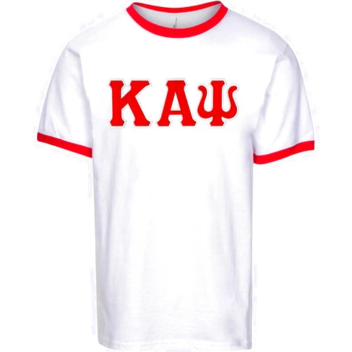 Fashion Greek Kappa Alpha Psi Embroidered Twill Letter Ringer T Shirt