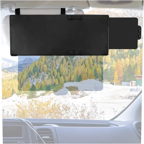 Longjunjunfashion Sun Visor for Car, Polarized Sun Visor for Car Protects from Anti-Glare, UV Rays Car Visor Extender Sun Blocker Sun Windshield Sunshade for car SUV (Black - Lens Style)