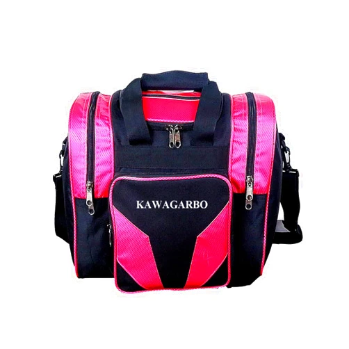 Kawagarbo Bowling Bag for Single Ball - Single Ball Tote Bag with Padded Ball Holder - Fits a Single Pair of Bowling Shoes Up to Mens Size 14