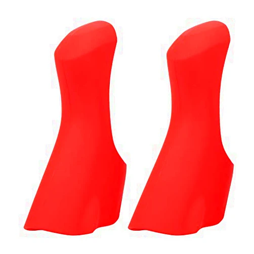 Keenso Brake Lever Hoods, 1 Pair Bike Handlebar Cover Silicone Bike Handle Protective Cover for Road (Red)