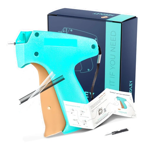 NEEDLEY Mini Stitch Gun Kit for Clothes Fixing and Hemming with Extra Needle, Stapler for Clothes, 2000 Black&White Fasteners, Quick Clothing Fixer, Your Helper in Daily Problems