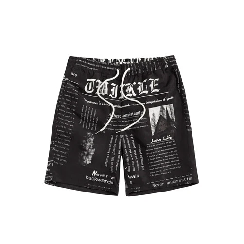 GORGLITTER Men's Graphic Print Drawstring Waist Straight Workout Gym Track Shorts