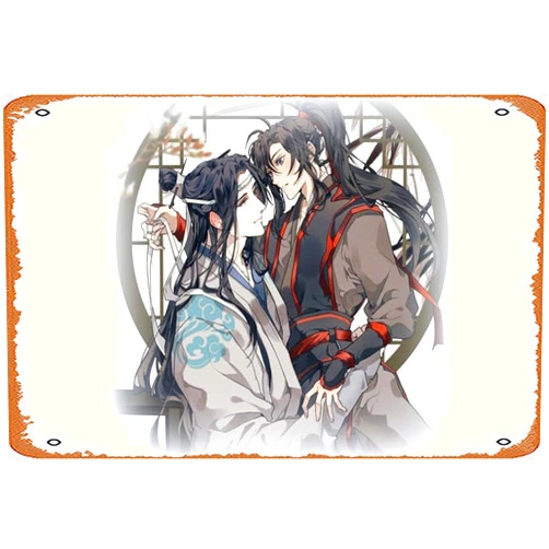 CULtp Lan Zhan, Wei Ying, Wei Wuxian, Lan Wangji Retro Metal Sign for Garden Club Outdoor Indoor Home Wall Decorative 8x12 inch