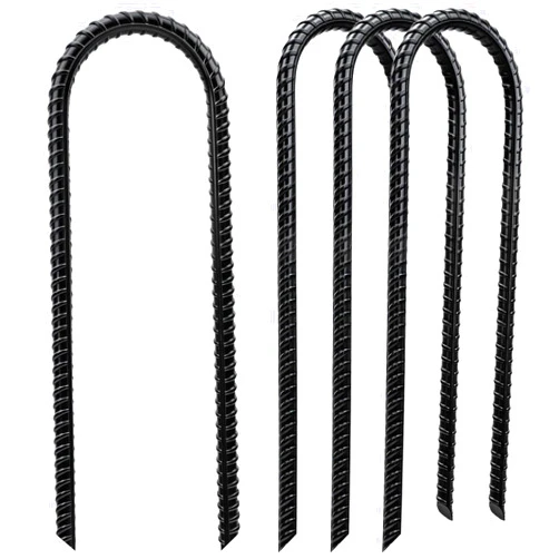 CELYND Trampoline Stakes High Wind - Heavy Duty 12 Inch U Shaped Ground Anchors - Galvanized Steel Rebar Stakes for Outdoor Camping Tent Fence Garden Decorations