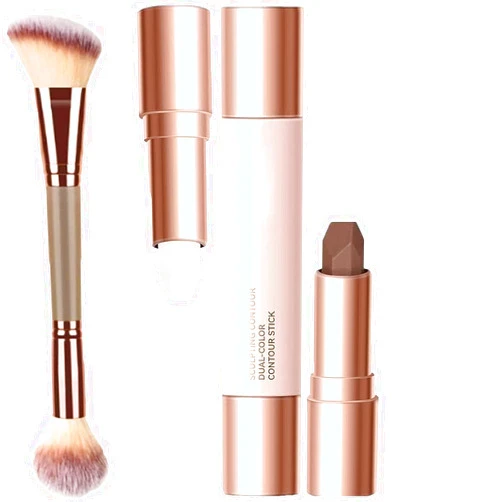 Renimox No Limits Cream Bronzer Stick Harmony, 2 in 1 Cream Bronzer and Highlighter Stick, Blush Stick Cream Contour Stick Makeup Kit, Long Lasting & Waterproof Face Brighten