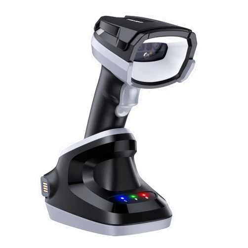 TEEMI 2D Bluetooth Industrial Barcode Scanner High-Resolution Megapixel Sensor Handheld Reader Industrial Rugged Design Easy Battery Swap Powerful Data Parsing (USB Cradle and Spare Battery Included)