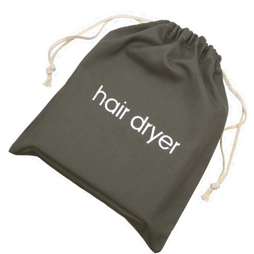 Bememo Hair Dryer Bags Drawstring Bag Container Hairdryer Bag, 11.8 by 13.8 Inch (Gray,Cotton)