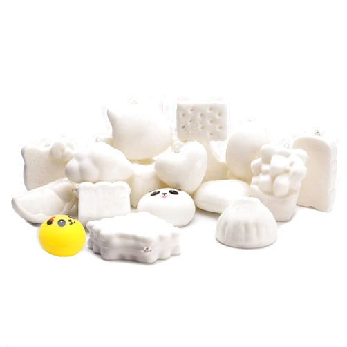WATINC Random 10 Pcs DIY Squeeze Toys Cream Scented Kawaii Simulation Lovely Toy Medium Mini Soft Food Squeeze Bread Toys Keychains, Phone Straps, Bonus Random Stickers