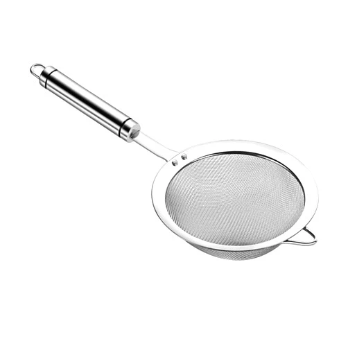 Adjaso 5.5inch 304 Stainless Steel Fine Mesh Strainer for Kitchen, Colander-Skimmer with Handle, Metal Sieves Sifters