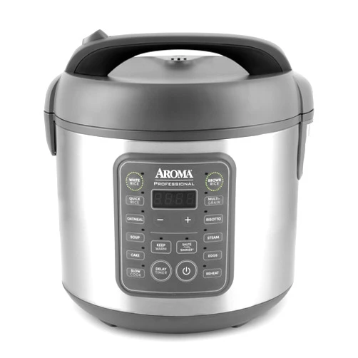 AROMA Professional Digital Rice Cooker, 10-Cup (Uncooked) / 20-Cup (Cooked), Multicooker, Slow Cooker, Steamer, Oatmeal Cooker, Egg Cooker, STS, 5 Qt, Gray, ARC-5200SG