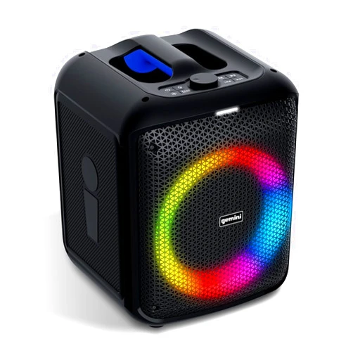 Gemini Sound GGO Series Portable Bluetooth Boombox - 100W & 200W Models, LED Party Lights, TWS Pairing, Wireless Mic, Rechargeable Battery, USB, Aux, 10hr Play Time