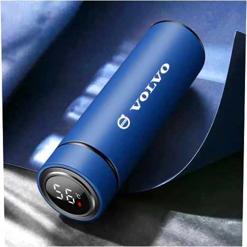 YHQZAAN Car Insulated Water Bottles for Volvo EX30 Cross Country 2025, Vacuum Stainless Steel Thermo Bottle Leakproof Tumblers Coffee Travel Mug Thermal Cup Fits in Car Cup Holder,Blue