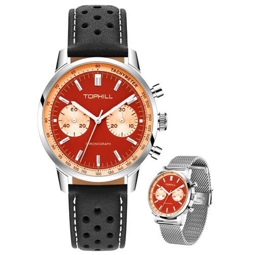 TOPHILL Automatic GMT Watches for Men, 300M Waterproof Dive Watch, Screw-down Crown, Helium Safe Swiss Luminous Sapphire Crystal 316L Bracelet Luxury Watch for Business Scuba Diving, Christmas Gift for Men