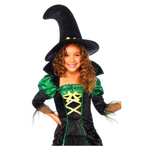 Leg Avenue Girl's 2 Pc Storybook Witch Costume with Dress, Hat
